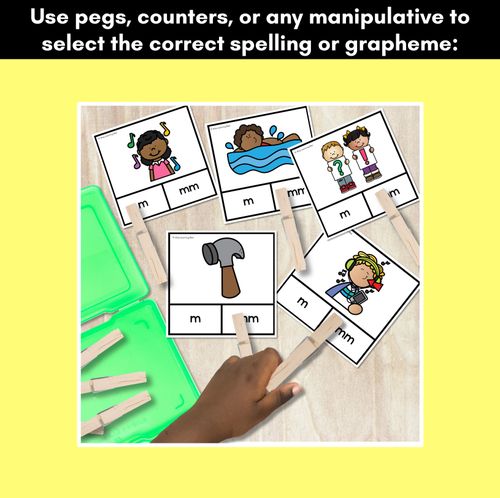 Resource preview 4 for Consonant Phoneme M Clip Cards - M, MM - Consonant Sounds Phonics Game