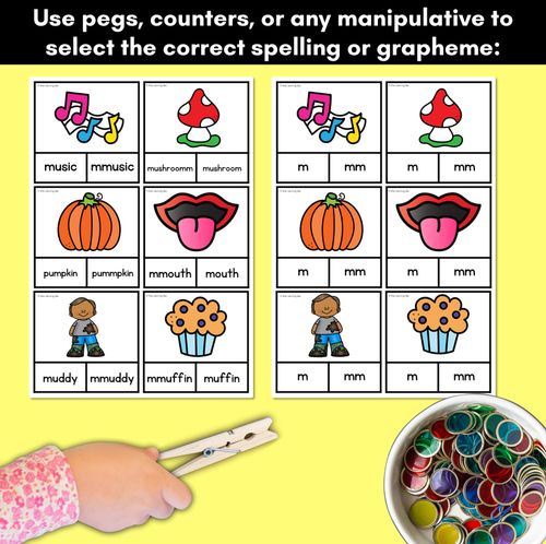 Resource preview 3 for Consonant Phoneme M Clip Cards - M, MM - Consonant Sounds Phonics Game