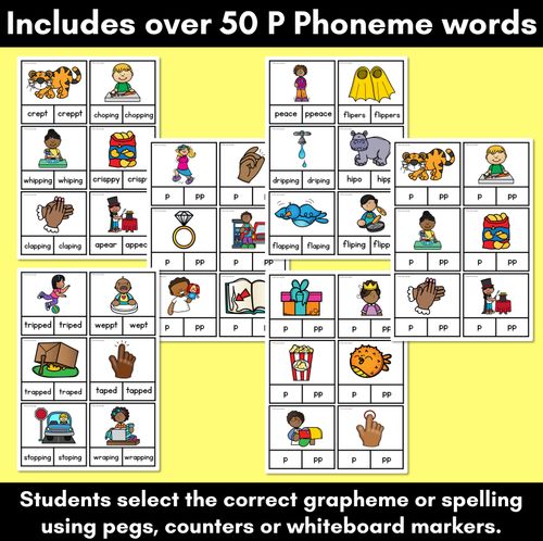 Resource preview 2 for Consonant Phoneme P Clip Cards - P, PP - Consonant Sounds Phonics Game