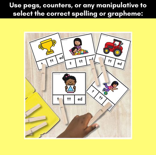 Resource preview 4 for Consonant Phoneme T Clip Cards - T, TT, ED - Consonant Sounds Phonics Game