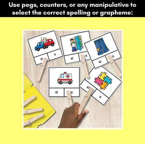 Resource preview 4 for Consonant Phoneme ZH Clip Cards - S, SI - Consonant Sounds Phonics Game