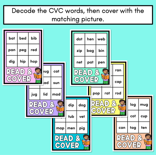 Resource preview 2 for Read & Cover CVC Words & CVCC CCVC Words