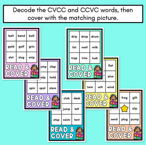 Resource preview 3 for Read & Cover CVC Words & CVCC CCVC Words