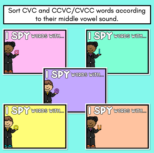 Resource preview 2 for I Spy Mats - Game for CVC Words & CVCC CCVC Words