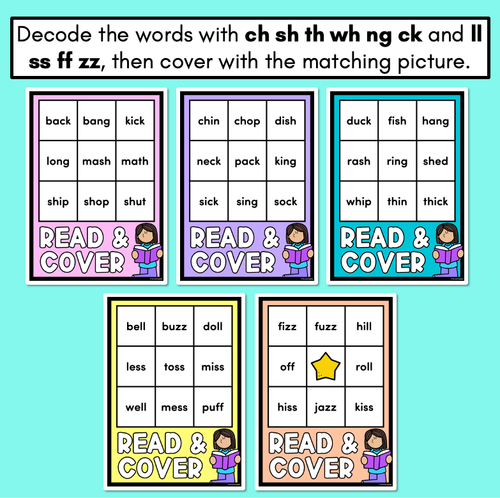 Resource preview 2 for Read & Cover Consonant Digraphs & Trigraphs