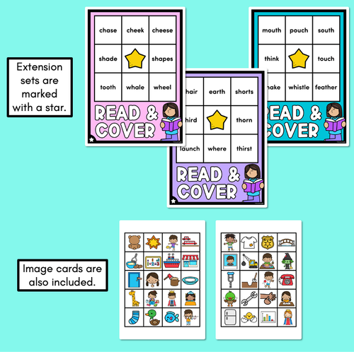 Resource preview 4 for Read & Cover Consonant Digraphs & Trigraphs