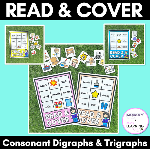 Resource preview 1 for Read & Cover Consonant Digraphs & Trigraphs