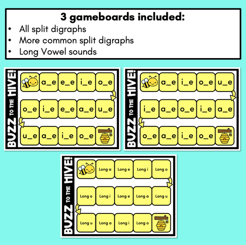 Resource preview 3 for Buzz to the Hive - Games for Long Vowels & Split Digraphs