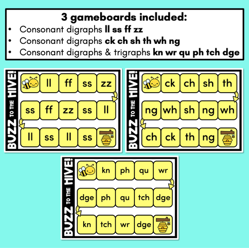 Resource preview 3 for Buzz to the Hive - Games for Consonant Digraphs & Trigraphs