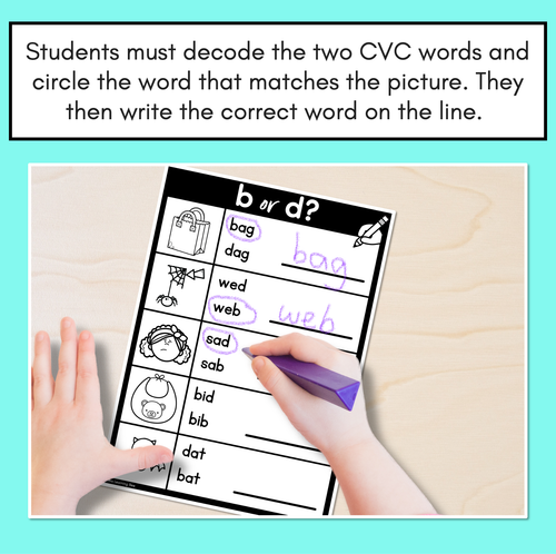 Resource preview 3 for Letter Reversal Worksheets for b and d