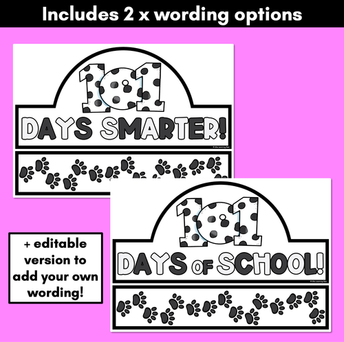 Resource preview 3 for Free Printable 101 Days of School Crowns