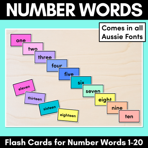 Resource preview 1 for Number Word Flash Cards - Numbers 1-20