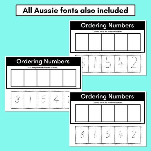 Resource preview 3 for Ordering Numbers 1-5, 1-10 and 11-20 - Differentiated Cut & Paste Worksheets