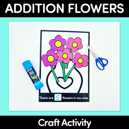 Resource preview 1 for Addition Flowers Craft Activity