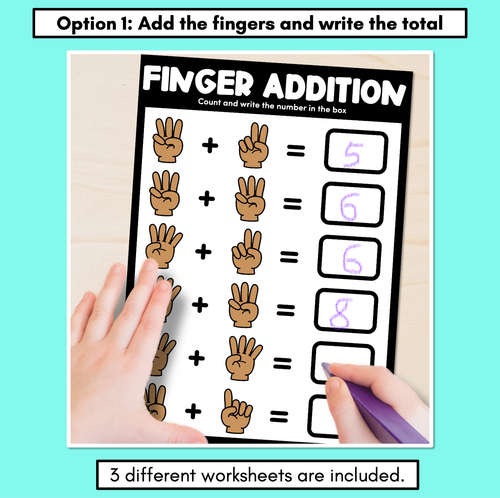 Resource preview 2 for Finger Addition Worksheets for Addition to 10