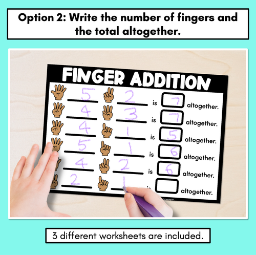 Resource preview 3 for Finger Addition Worksheets for Addition to 10