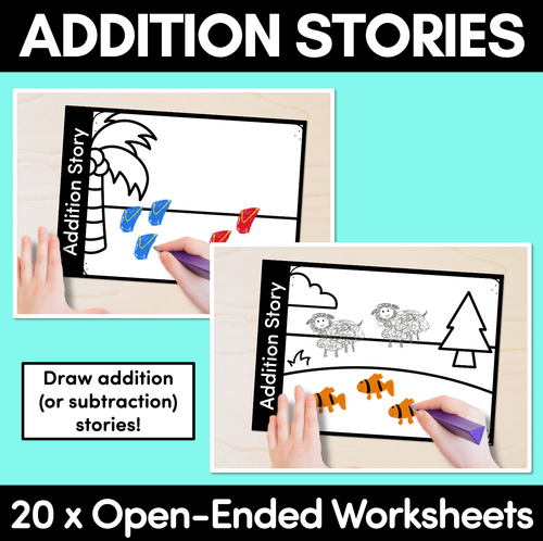 Resource preview 1 for Addition Stories: Open-Ended Worksheets