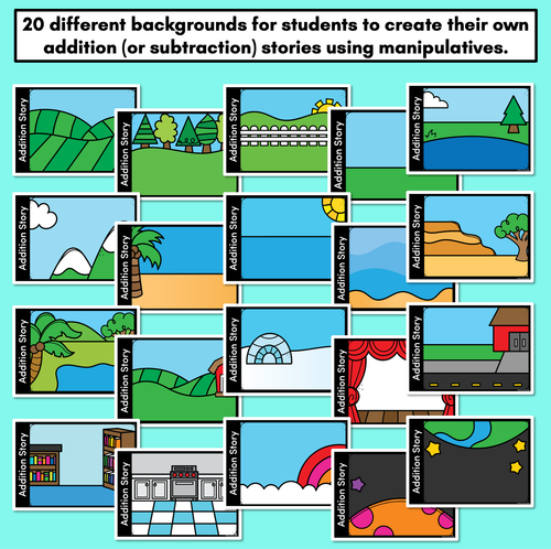 Resource preview 2 for Addition Stories: Open-Ended Addition Mats