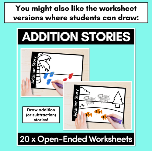 Resource preview 4 for Addition Stories: Open-Ended Addition Mats