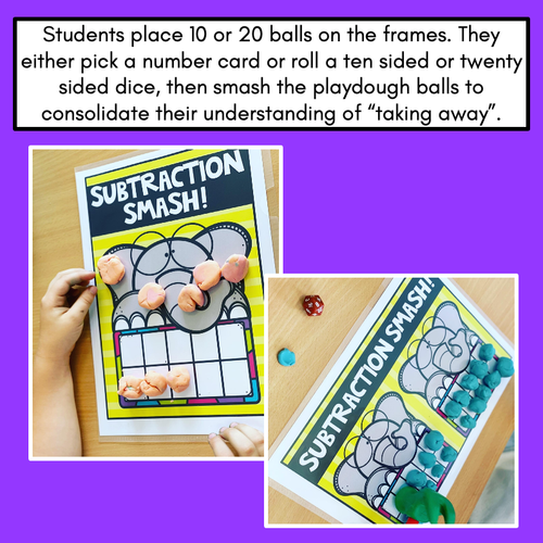 Resource preview 2 for Kindergarten Subtraction Game - Subtraction Smash