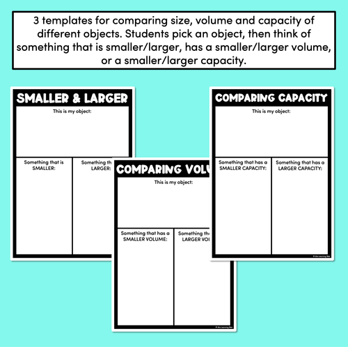 Resource preview 2 for Comparing Volume & Capacity Worksheets