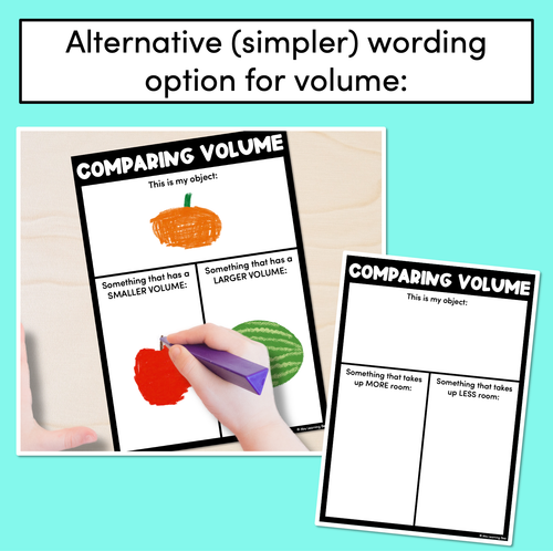 Resource preview 3 for Comparing Volume & Capacity Worksheets