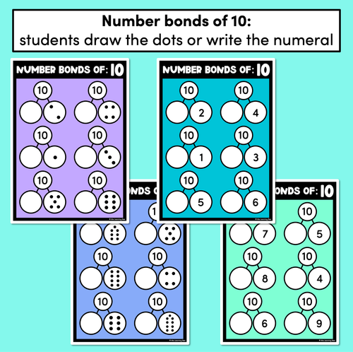 Resource preview 3 for Number Bonds to 5, 10 and 20 - Mat Templates