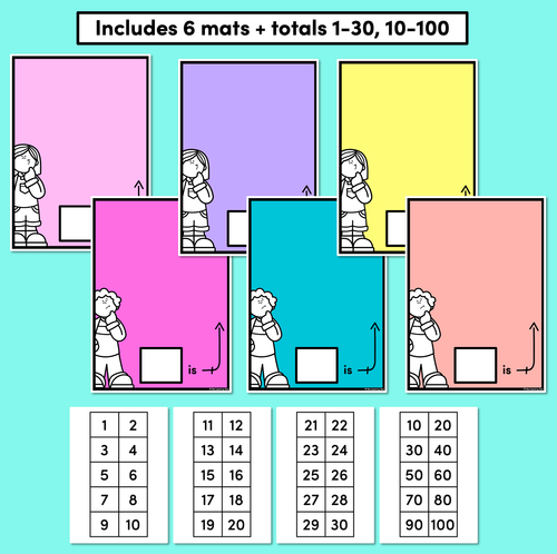 Resource preview 4 for 1 IS A SNAIL, 10 IS A CRAB- Counting & Addition Mats