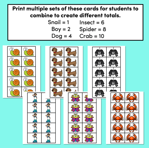 Resource preview 3 for 1 IS A SNAIL, 10 IS A CRAB- Counting & Addition Mats