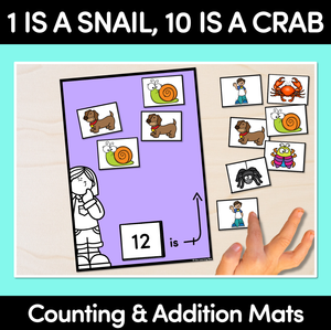 1 IS A SNAIL, 10 IS A CRAB- Counting & Addition Mats