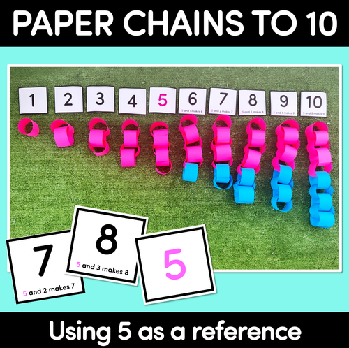 Resource preview 1 for Paper Chains to 10 - using 5 as a reference