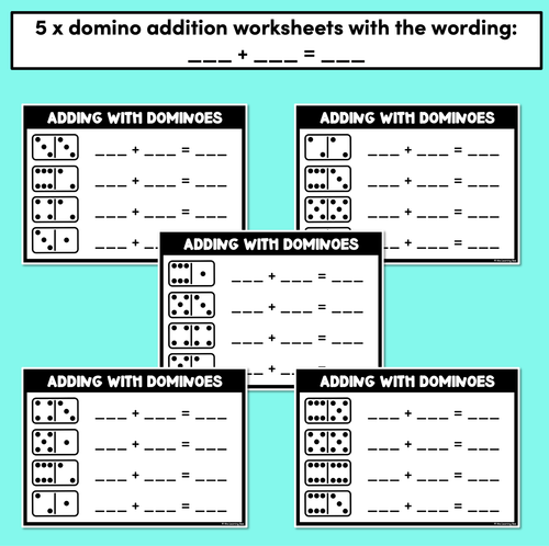 Resource preview 3 for Dominoes Addition Worksheets