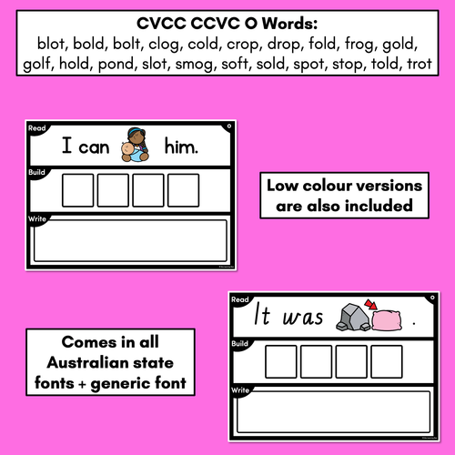 Resource preview 4 for DECODABLE SENTENCE MATS WITH CVCC CCVC Short O WORDS: Read It, Build It, Write It