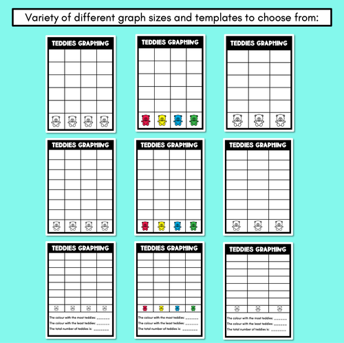 Resource preview 2 for Teddy Bear Counters Graphing Templates