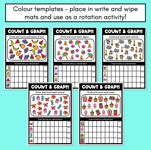 Resource preview 3 for Count & Graph - Worksheets and Mats