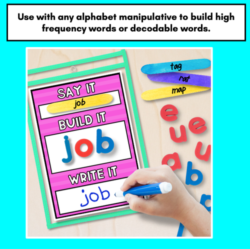 Resource preview 3 for Say It Build It Write It - Word Building Freebie