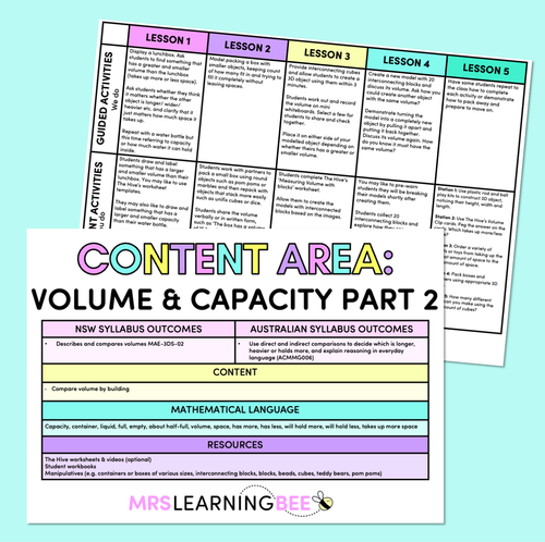 Resource preview 1 for Volume & Capacity Part 2 - Kindergarten/Foundation Program