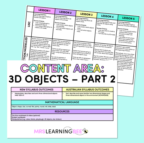 Resource preview 1 for 3D Objects Part 2 - Kindergarten/Foundation Program