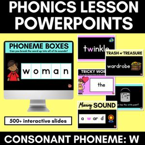 Consonant Sound W PowerPoint - W, WH, U