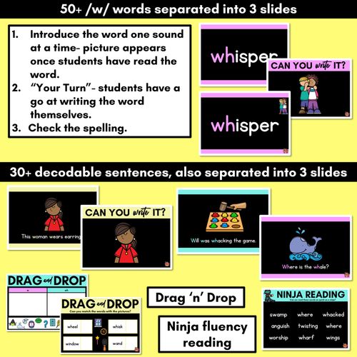 Resource preview 3 for Consonant Sound W PowerPoint - W, WH, U