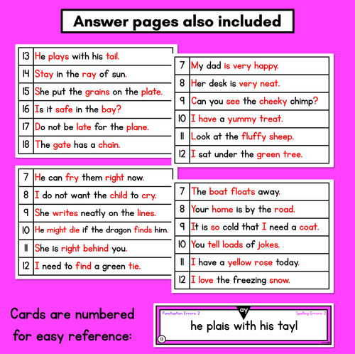 Resource preview 4 for SENTENCE EDITING TASK CARDS - Long Vowel Decodable Sentences