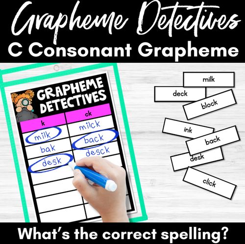 Resource preview 1 for Consonant Sound C Words Game - C Phoneme Decodable Words Activity -  Grapheme Detectives