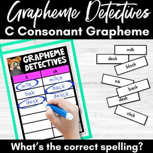 Consonant Sound C Words Game - C Phoneme Decodable Words Activity -  Grapheme Detectives