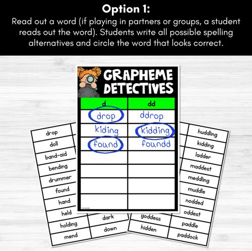 Resource preview 2 for Consonant Sound D Words Game - D Phoneme Decodable Words Activity -  Grapheme Detectives