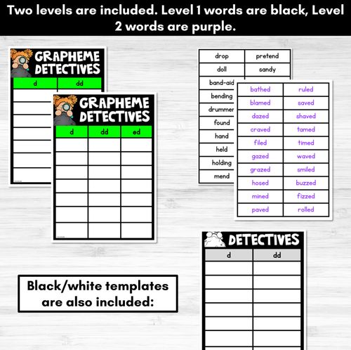 Resource preview 4 for Consonant Sound D Words Game - D Phoneme Decodable Words Activity -  Grapheme Detectives