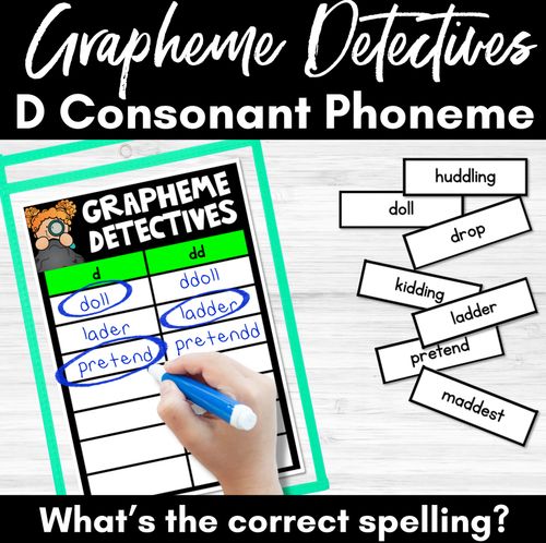 Resource preview 1 for Consonant Sound D Words Game - D Phoneme Decodable Words Activity -  Grapheme Detectives