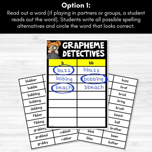 Resource preview 2 for Consonant Sound B Words Game - B Phoneme Decodable Words Activity -  Grapheme Detectives