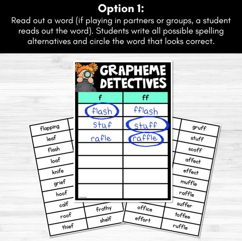 Resource preview 2 for Consonant Sound F Words Game - F Phoneme Decodable Words Activity -  Grapheme Detectives