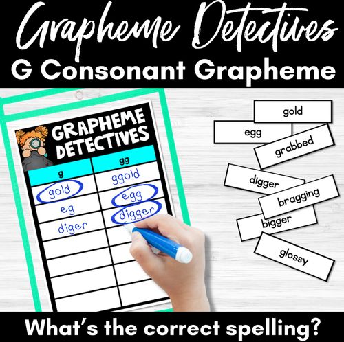 Resource preview 1 for Consonant Sound G Words Game - G Phoneme Decodable Words Activity -  Grapheme Detectives