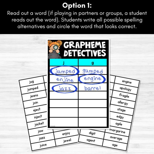 Resource preview 2 for Consonant Sound J Words Game - J Phoneme Decodable Words Activity -  Grapheme Detectives